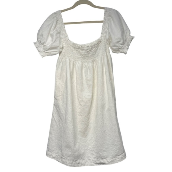 Faherty Ramona Organic Cotton Dress  Cottage Cream White Linen Look Size S - Picture 3 of 6